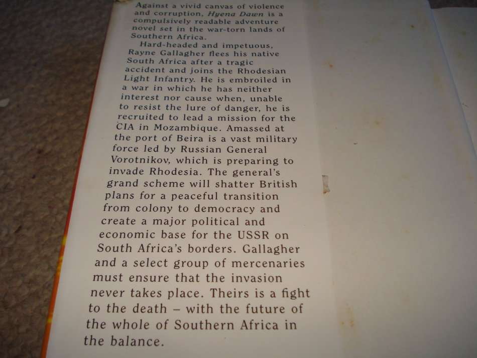" HYENA DAWN " SIGNED BY AUTHOR NOVEL SET IN THE WAR TORN SOUTHERN AFRICA