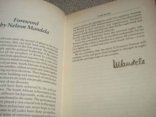 " RAINBOW WARRIOR-FRANCOIS PIENAAR THE HARD HITTING AUTOBIOGRAPHY " SIGNED BY FRANCOIS