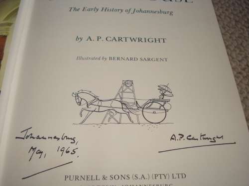 SCARCE BOOK " THE CORNER HOUSE-THE EARLY HISTORY OF JHB "-SIGNED BY A.P.CARTWRIGHT