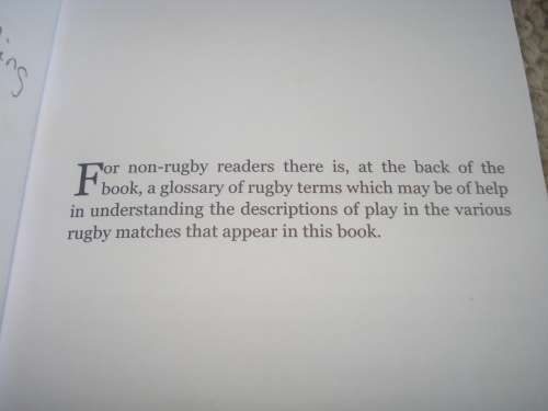 A MUST FOR THE RUGBY ENTHUSIAST " DOUBLE IDENTITY " SIGNED COPY