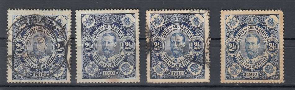 UNION-1910 FIRST ISSUE MINT AND USED SHADES-SOME LIGHT TONING-HINGE REM