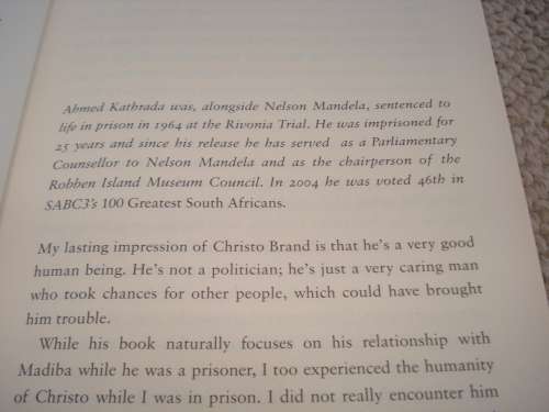 SCARCE BOOK " DOING LIFE WITH MANDELA-MY PRISONER,MY FRIEND " SIGNED BY CHRISTO BRAND