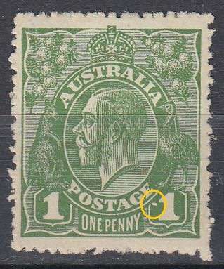 AUSTRALIA-SG 76a SCARCE " DOT BEFORE 1 " VERY FINE MINT-HINGE REM.   55 POUNDS