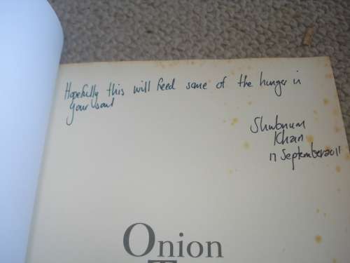 " ONION TEARS " A NOVEL BY SHUBNUM KHAN AND SIGNED BY HER