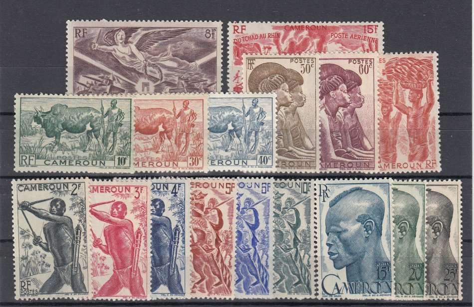 CAMEROON-1946 SET DIFFICULT VERY FINE MINT SOME UMM     28 POUNDS