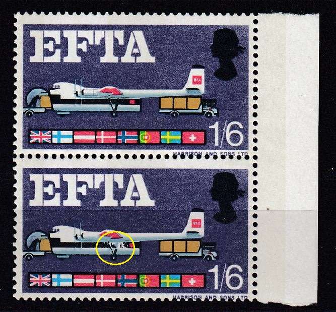 GB-QEII SCARCE ERROR SG 716h " UNDERCARRIAGE BROKEN " SUPERB UMM  PAIR   40 POUNDS