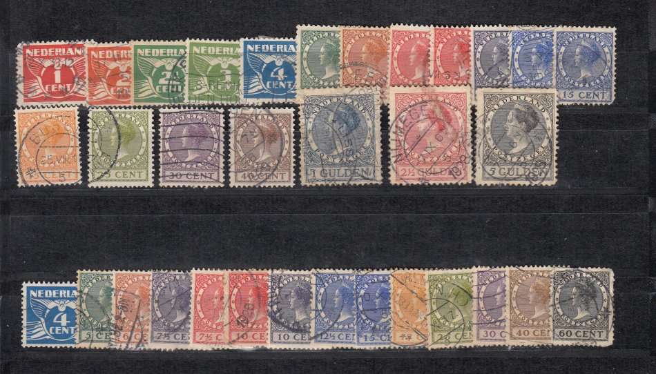 NETHERLANDS-1924/26 USED LOT TOP LOT NO WATERMARK-REST WATERMARKS