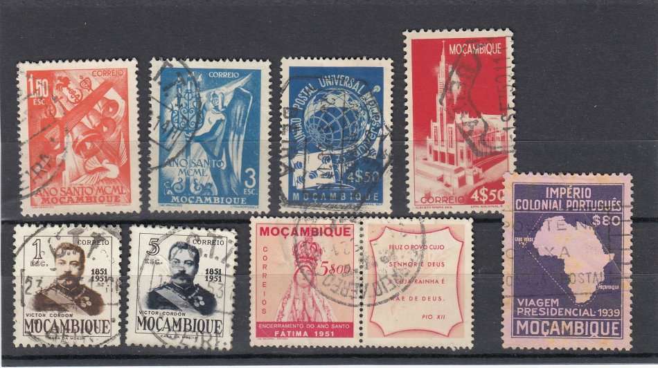 MOZAMBIQUE-USEFUL USED LOT-SG 379 SOME TONING-HINGE REM.