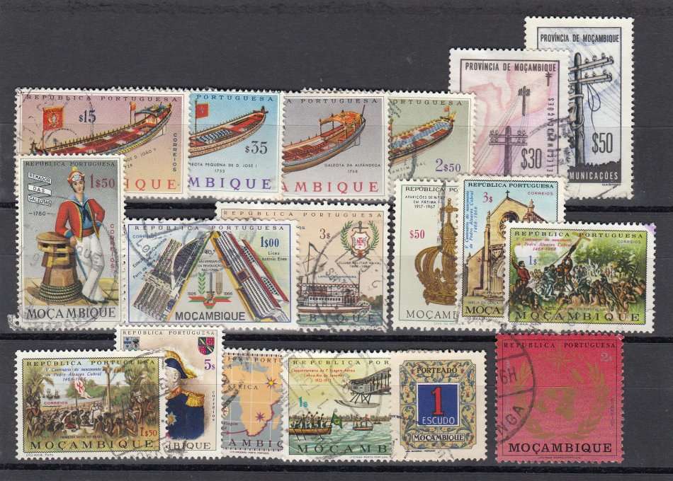 MOZAMBIQUE-USEFUL USED LOT-FILL THE GAPS !!-HINGE REM.