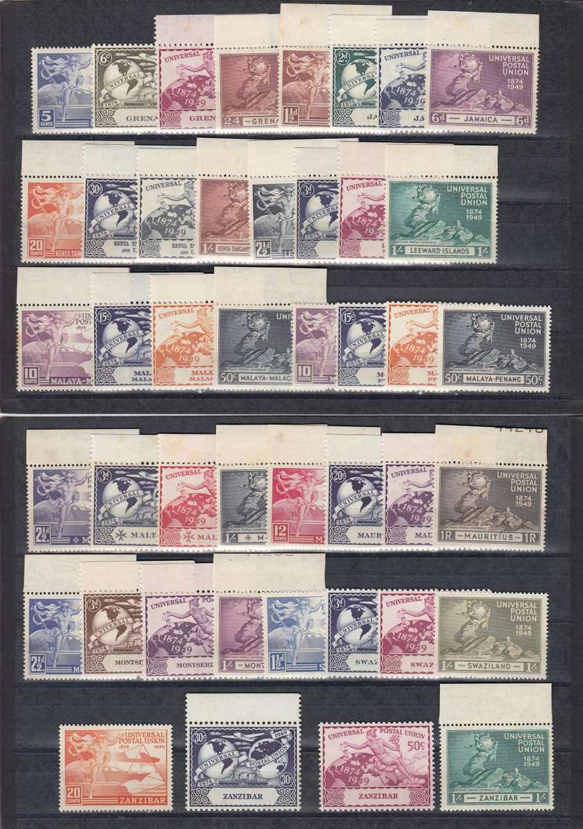 KGVI 1949 UPU SETS ALL UNMOUNTED MINT BUT MOST WITH SOME FORM OF TONING