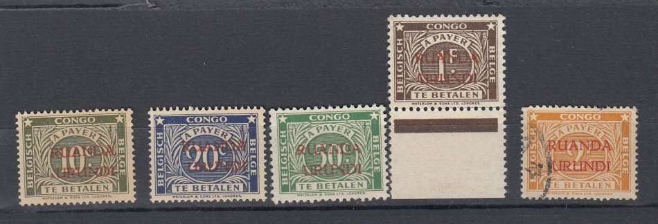 RUANDA URUNDI-1943 POSTAGE DUES UNMOUNTED MINT-THE 2F USED