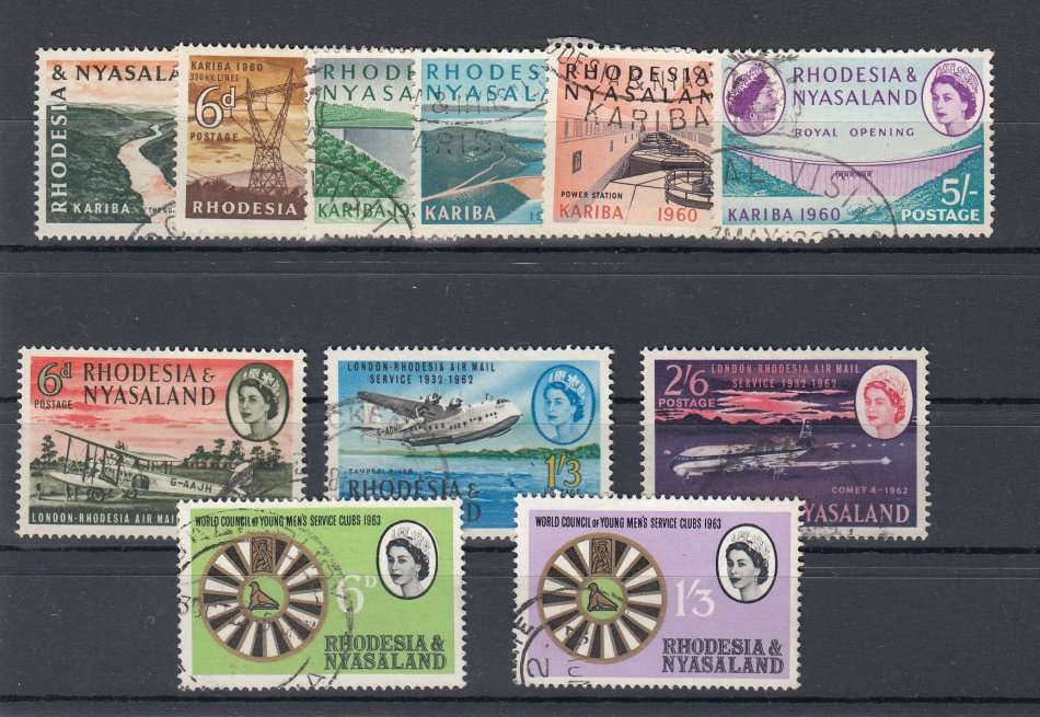 RHODESIA & NYASALAND-VERY FINE USED LOT OF SETS     R549.00