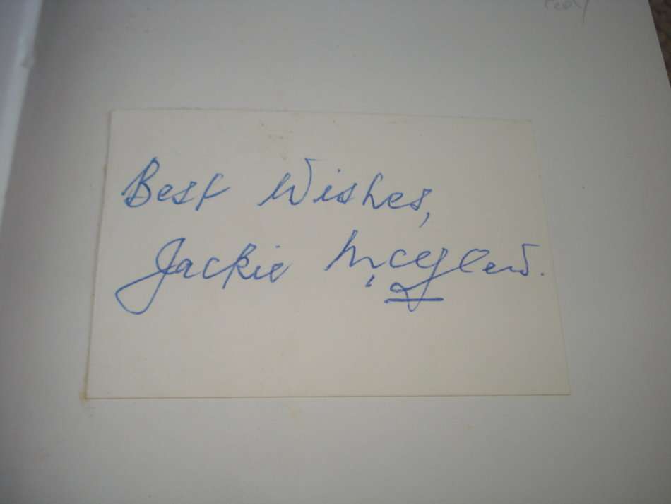 SCARCE BOOK SIGNED BY JACKIE McGLEW !!!    READ BELOW