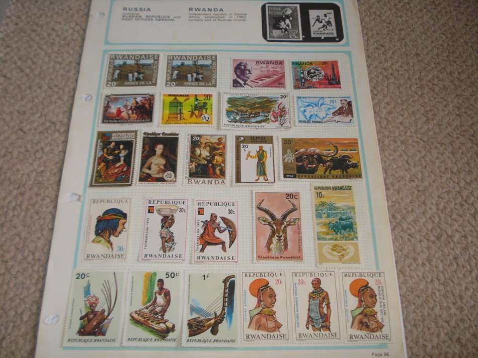 RWANDA-COLLECTION ON 4 ALBUM PAGES-NICE THEMATICS !!