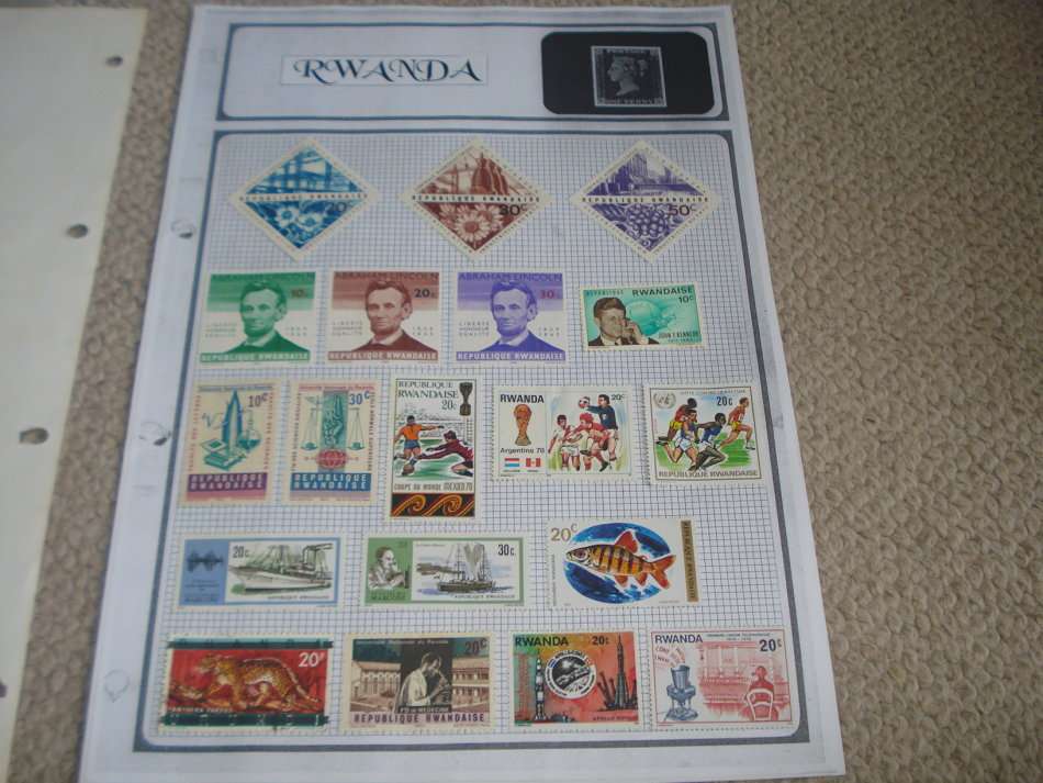 RWANDA-COLLECTION ON 4 ALBUM PAGES-NICE THEMATICS !!