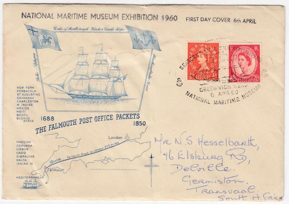 GB-SCARCE MARITIME MUSEUM EXHIBITION  FDC 1960
