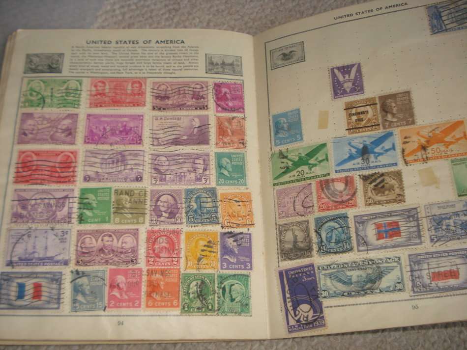 OLD STAMP ALBUM WITH EARLIES-SOME USEFUL ITEMS-READ BELOW