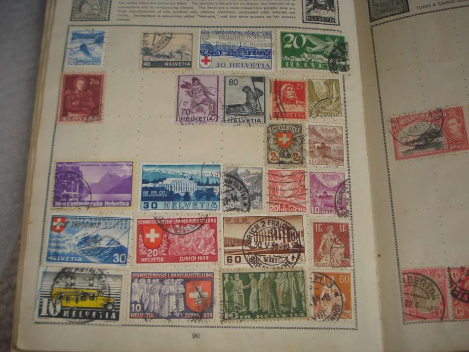 OLD STAMP ALBUM WITH EARLIES-SOME USEFUL ITEMS-READ BELOW