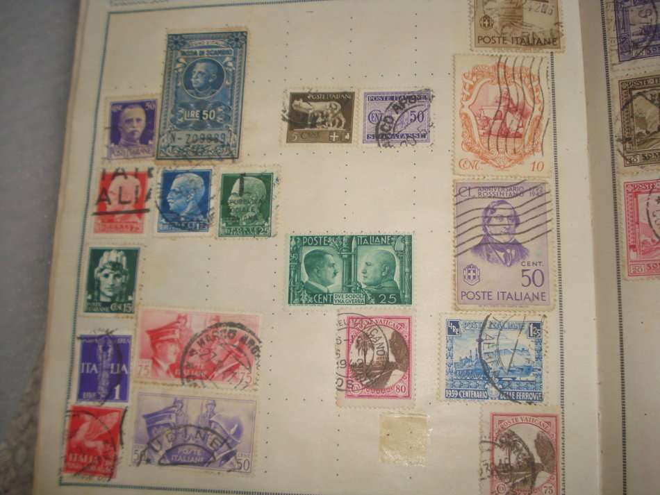 OLD STAMP ALBUM WITH EARLIES-SOME USEFUL ITEMS-READ BELOW