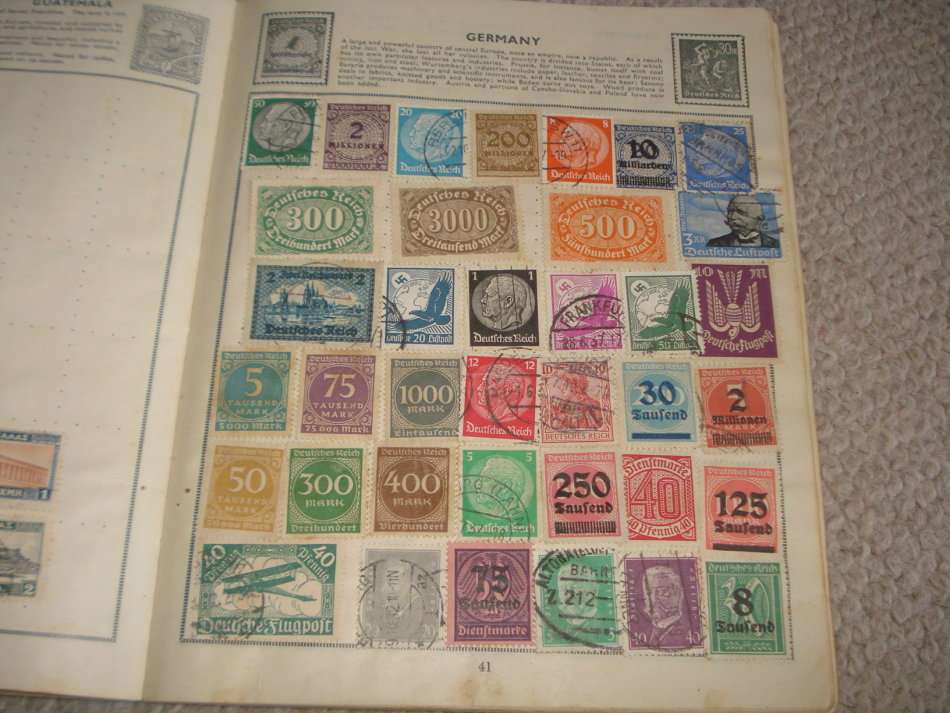 OLD STAMP ALBUM WITH EARLIES-SOME USEFUL ITEMS-READ BELOW