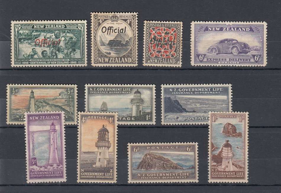 NEW ZEALAND-OFFICIALS ETC FINE MINT-LIGHT HINGE REM. ODD TONE SPOT  60 POUNDS