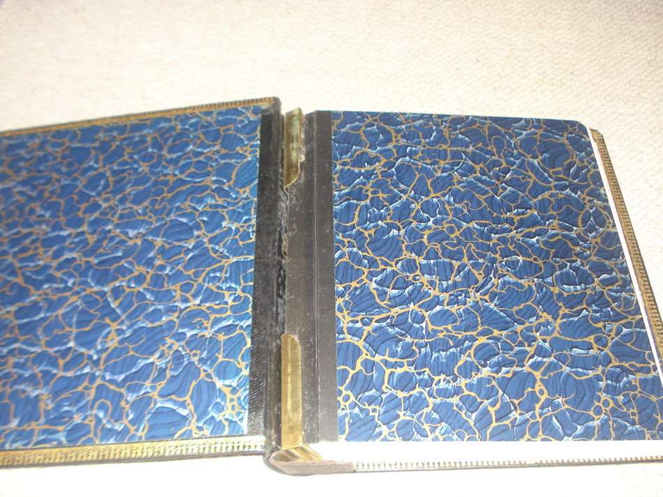 UNION-VERY EXPENSIVE LEATHER BOUND GOLD EDGING ALBUM WITH BLOCKS/PANES ETC-SEE BELOW !!!