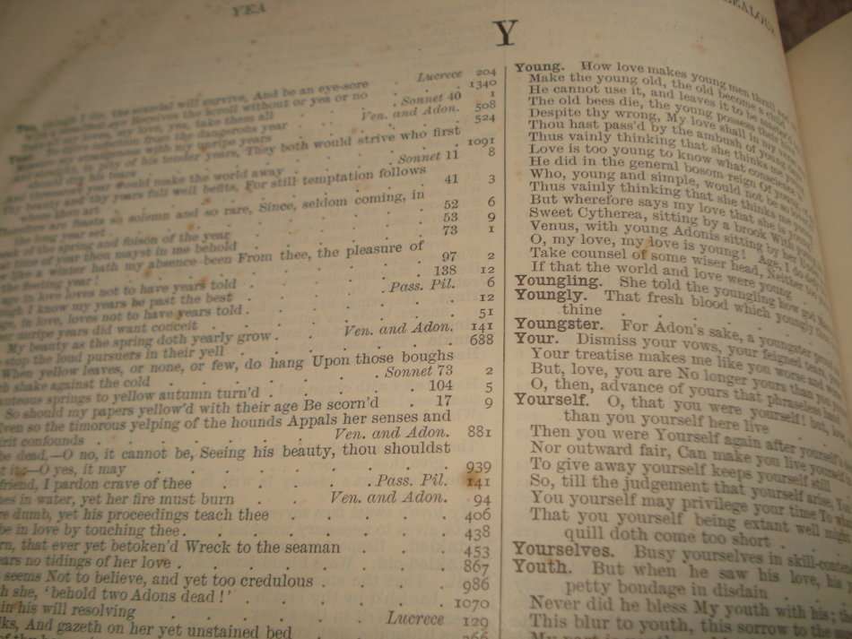 RARE FIND " CONCORDANCE OF SHAKESPEARE BARTLETT "  1910 PAGE MONSTER BOOK PUBLISHED 1913 !!!