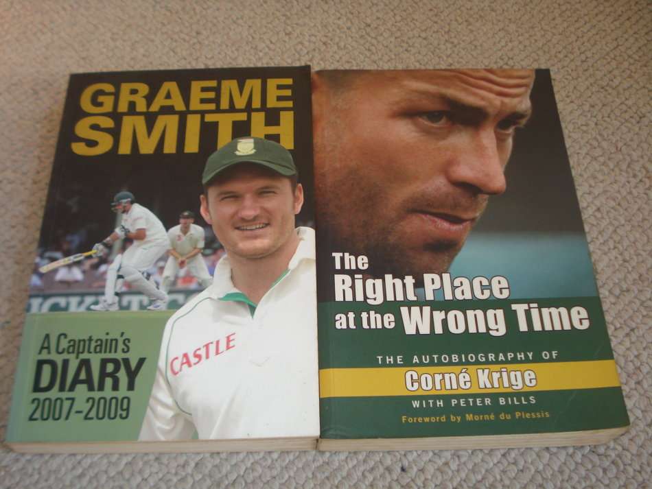 TWO SOUTH AFRICAN GREATS !! CORNE` KRIGE AND GRAEME SMITH BOTH SIGNED !!