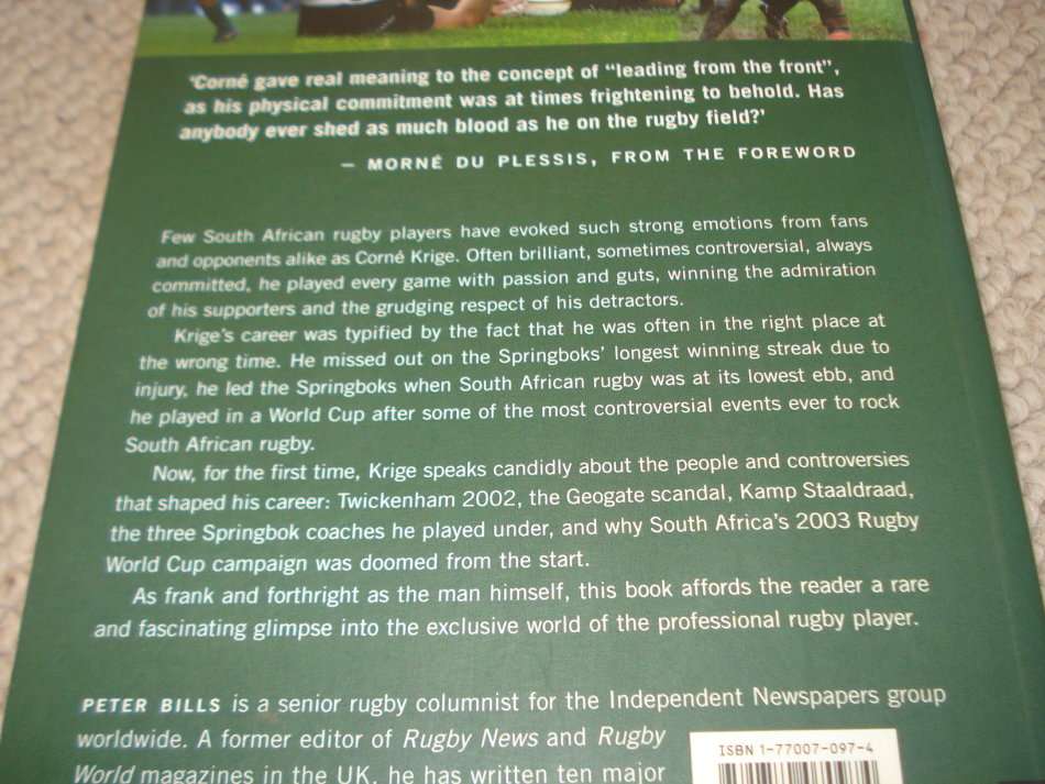 TWO SOUTH AFRICAN GREATS !! CORNE` KRIGE AND GRAEME SMITH BOTH SIGNED !!