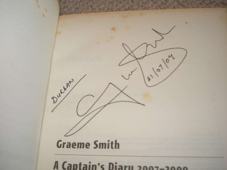 TWO SOUTH AFRICAN GREATS !! CORNE` KRIGE AND GRAEME SMITH BOTH SIGNED !!