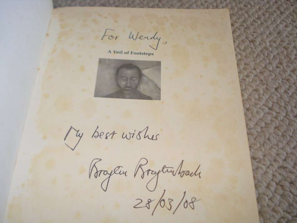 " A VEIL OF FOOTSTEPS " SIGNED BY BREYTEN BREYTENBACH !!