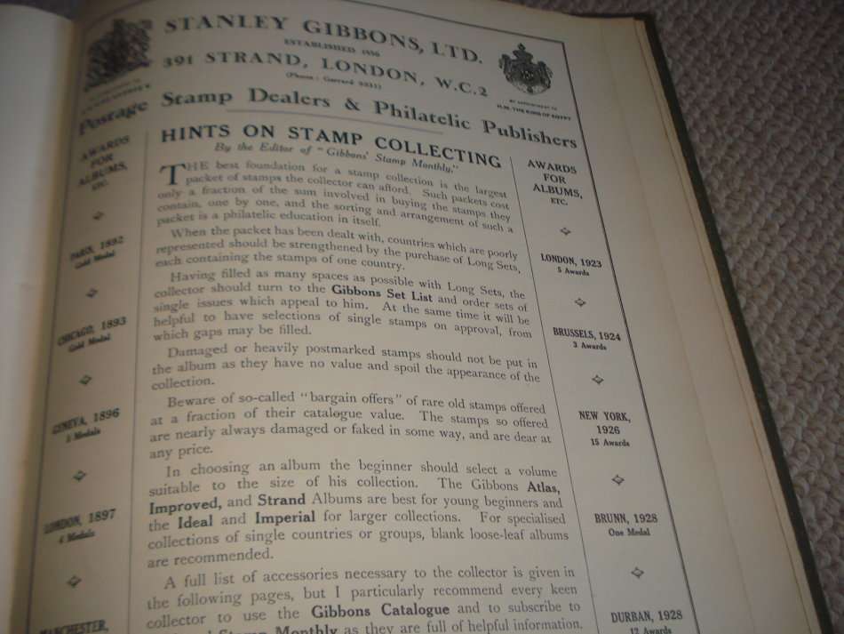 LARGE OLD STANLEY GIBBONS ALBUM 100`S OF PAGES-READ BELOW