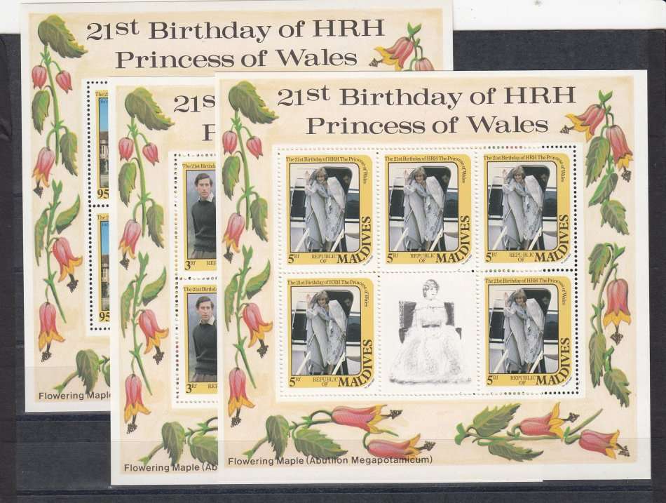 LADY DI- SCARCE MALDIVES FULL SHEETS   POST OFFICE FRESH