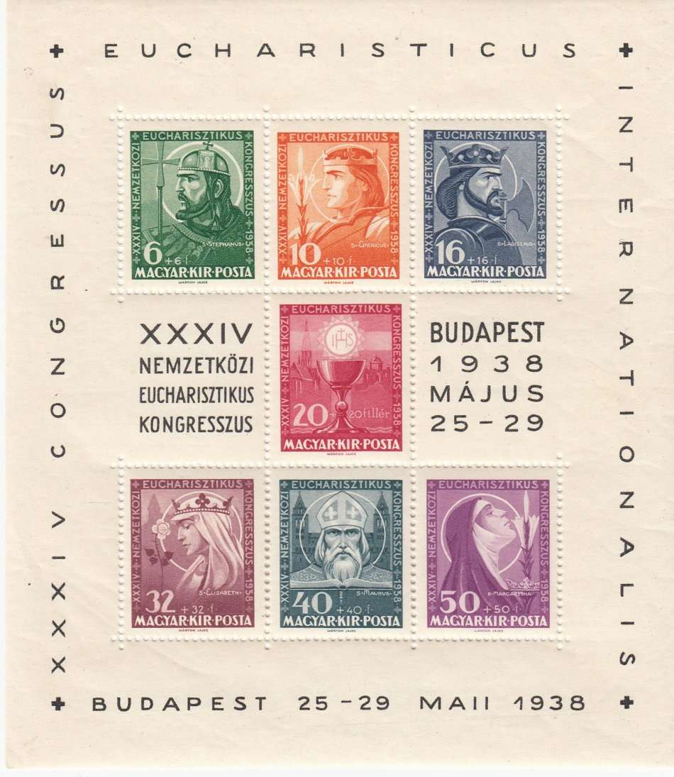 HUNGARY-SCARCE 1938 MINI SHEET SUPERB MINT-LIGHT HINGE REM.  75 POUNDS +