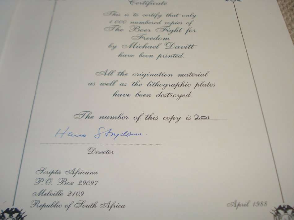 VERY SCARCE AFRICANA- NUMBERED 201 WITH SLIP CASE " THE BOER FIGHT FOR FREEDOM "