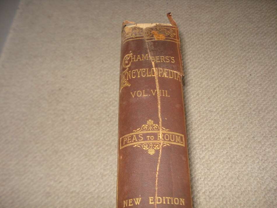 1898-RARE VOLUME VIII  " CHAMBERS`S ENCYCLOPAEDIA   "  P-R 828 PAGES-I HAVE  OTHER VOLUMES !!!