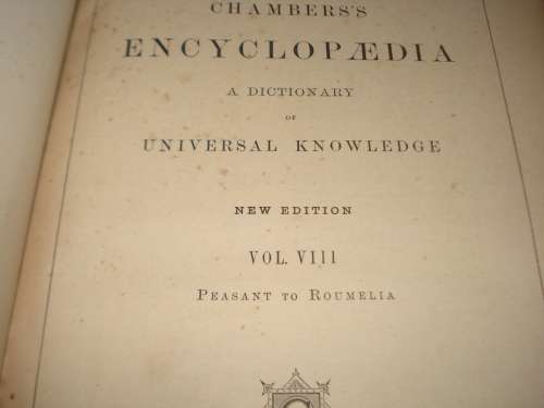 1898-RARE VOLUME VIII  " CHAMBERS`S ENCYCLOPAEDIA   "  P-R 828 PAGES-I HAVE  OTHER VOLUMES !!!