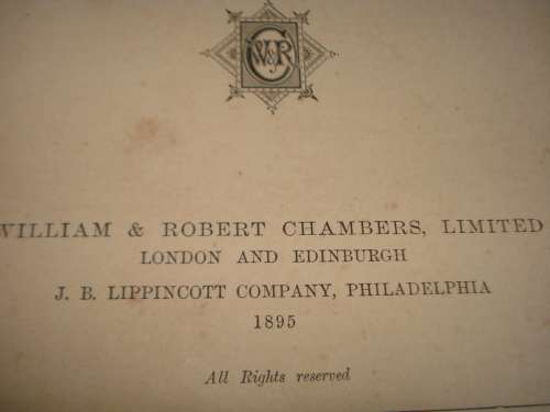 1898-RARE VOLUME VIII  " CHAMBERS`S ENCYCLOPAEDIA   "  P-R 828 PAGES-I HAVE  OTHER VOLUMES !!!