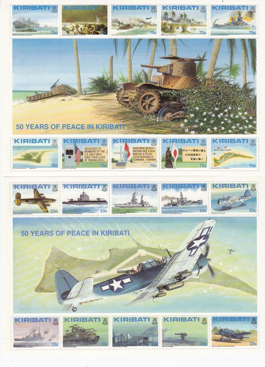KIRIBATI-50 YEARS OF PEACE SUPERB UMM SHEETS X TWO -READ BELOW