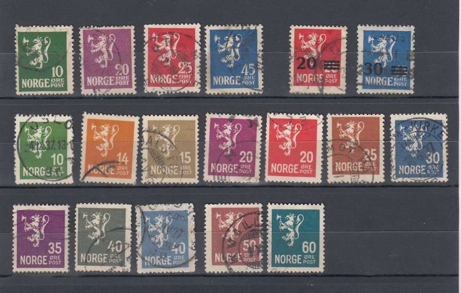NORWAY-DIFFICULT LOT-PERF/COLOUR CHANGES ETC FINE USED