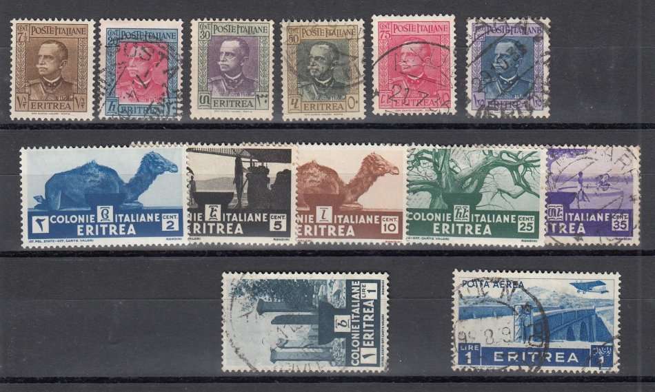 ERITREA-VERY FINE USED/MINT LOT-HINGE REM.   25 POUNDS