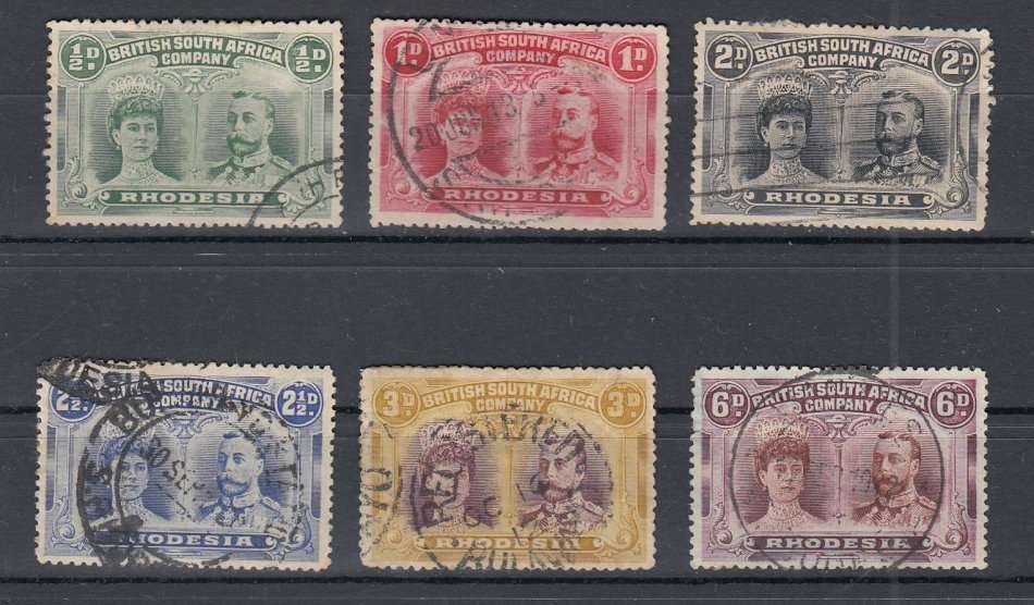 BSAC-DOUBLE HEADS-VERY SCARCE SHADES SG122,125,129,131a,136 + 145a VERY FINE USED  193 POUNDS !!