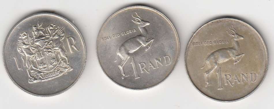 THREE LOVELY R1 SILVER COINS 1966,67 AND 1969 GREAT CONDITION