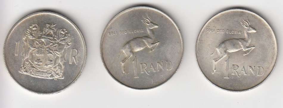 THREE LOVELY R1 SILVER COINS 1966,67 AND 1969 GREAT CONDITION