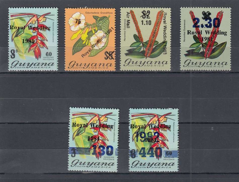 LADY DI- VERY SCARCE GUYANA OVERPRINTS    POST OFFICE FRESH