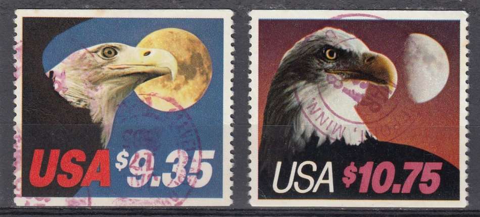 USA-EAGLE HIGH VALUES VERY FINE USED -PURPLE CIRCULAR DATE STAMPS !!