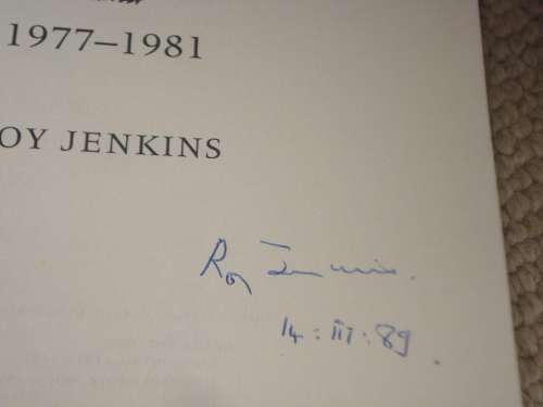 VERY SCARCE BOOK SIGNED BY ROY JENKINS-POLITICIAN AND PRESIDENT OF EU  !!!!