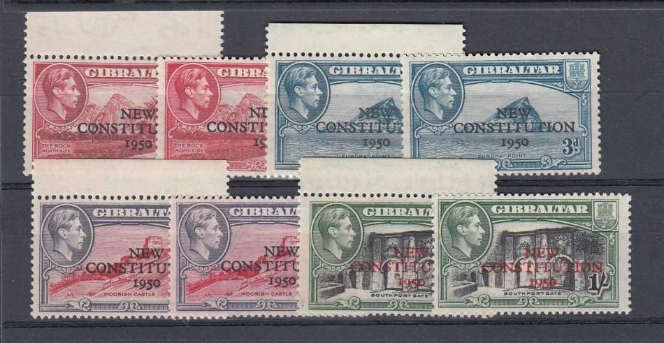 GIBRALTAR-KGVI SETS VERY FINE UNMOUNTED MINT