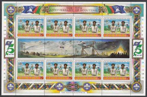 LESOTHO-VERY SCARCE SCOUTS SET AS FIVE FULL SHEETS !!!  VERY USUSUAL !!-READ BELOW
