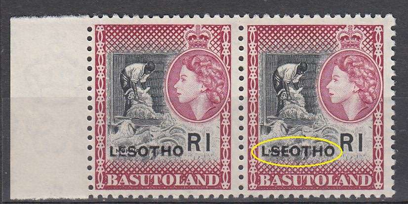 LESOTHO-SCARCE SG 120/120a " LSEOTHO " FLAW SUPERB UMM PAIR  85 POUNDS +